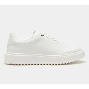 Women White Lace up Platform Sneakers Cushioned Low Top Soda Retain Size 7.5